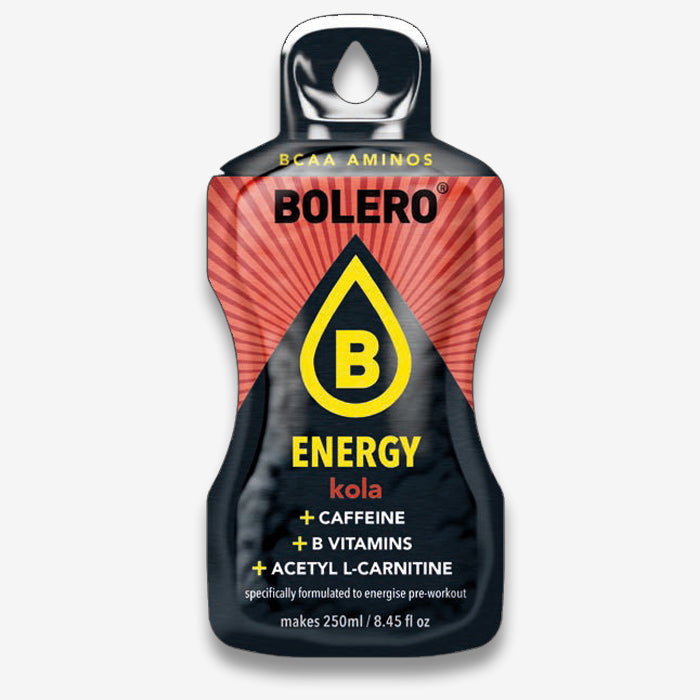 Bolero Energy Kola Getränkepulver Beutel mit Koffein, L-Theanine und B-Vitamine ohne Zucker