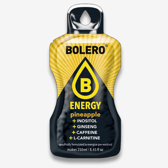 Bolero Energy Ananas Getränkepulver Beutel mit Koffein, Inositol, Ginseng und L-Carnitine